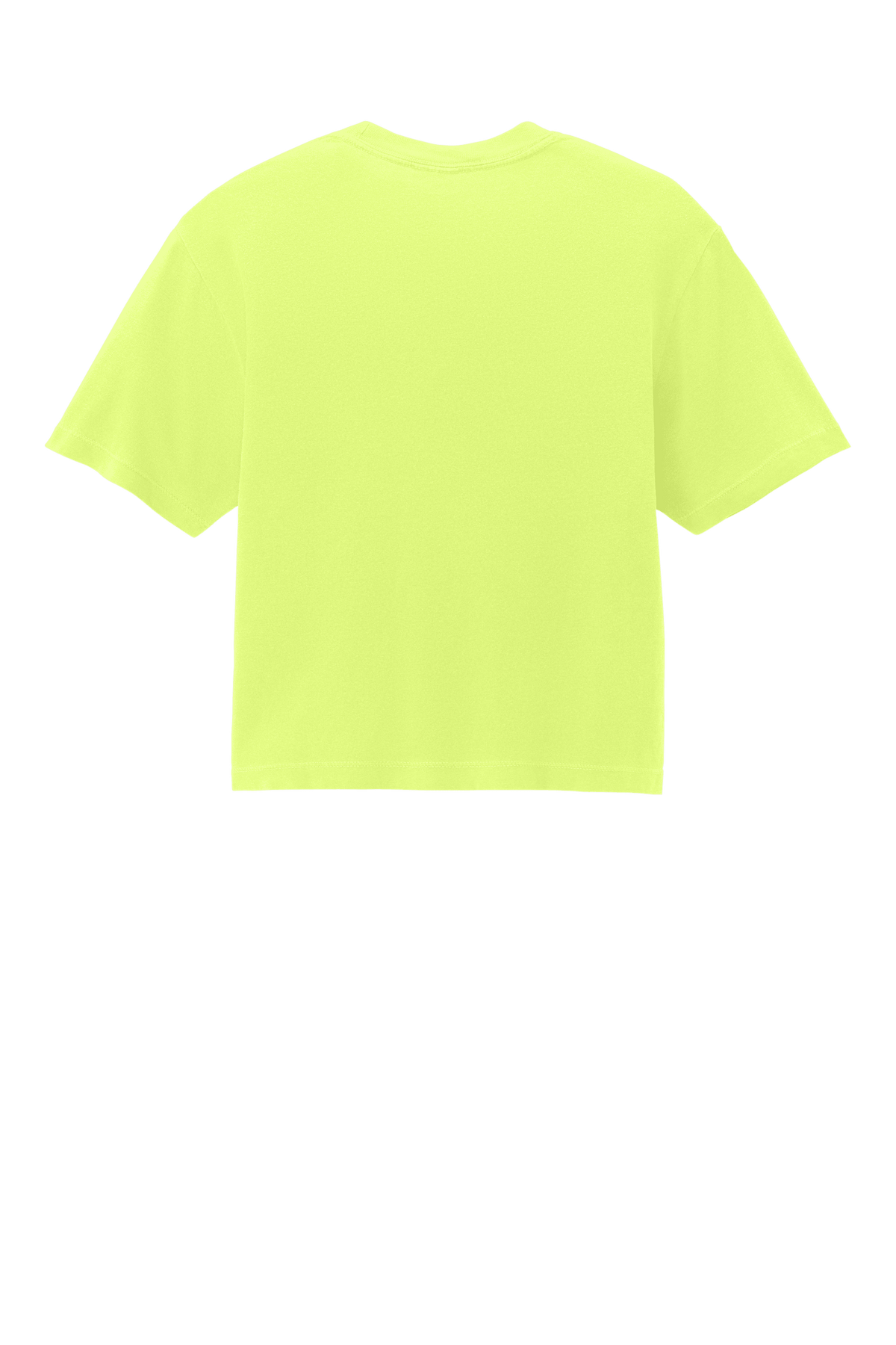 Comfort Colors women's neon lemon mint heavyweight garment-dyed boxy crop top with relaxed fit and custom print on the back.