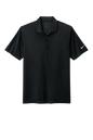 Nike men's Dri-FIT polo shirt with black print design, showcasing lightweight, breathable athletic fabric for active wear.