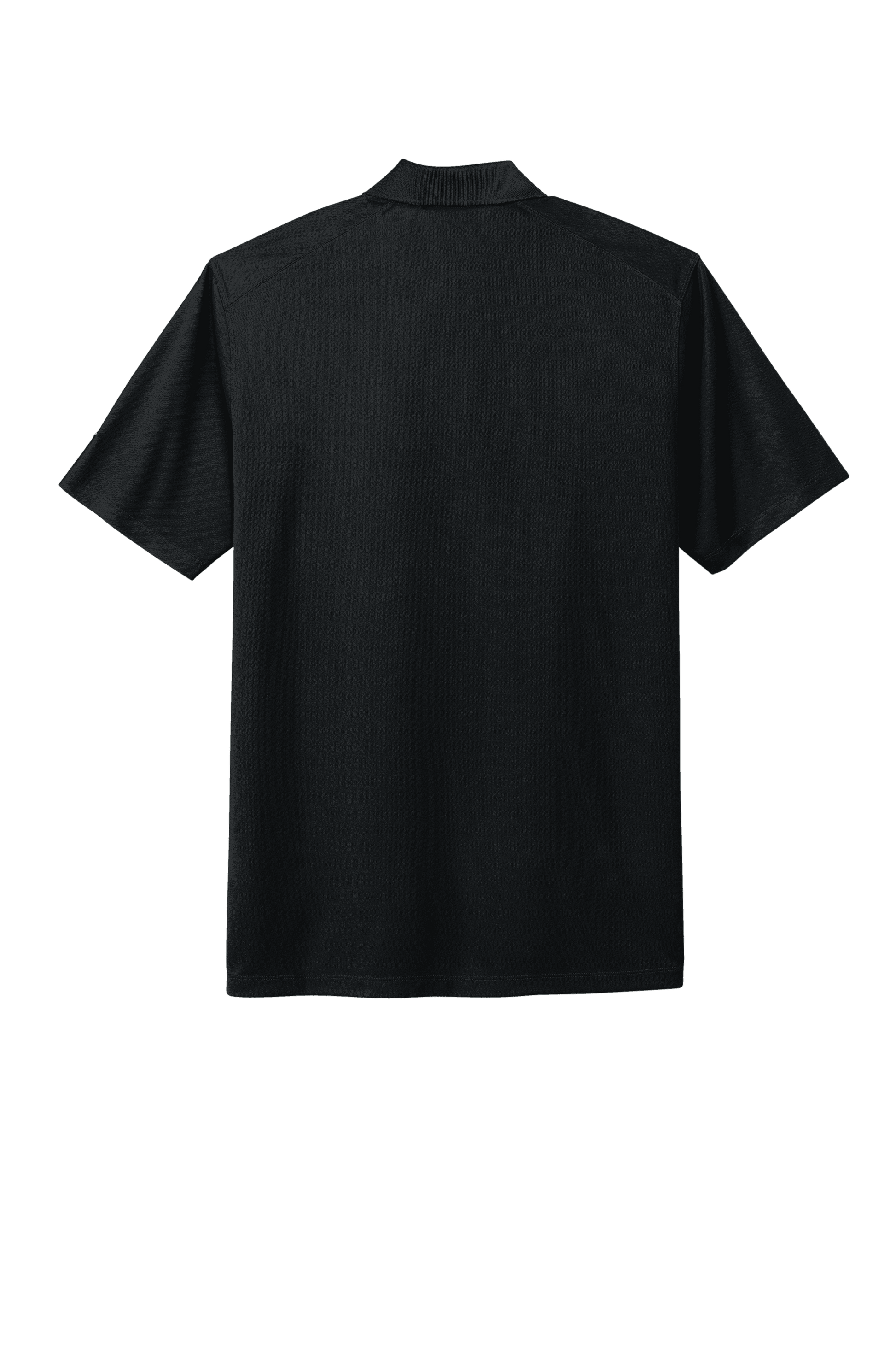 Nike men's Dri-FIT polo shirt with black print, shown from the back, moisture-wicking athletic polo in a sleek design.