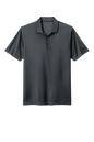 Nike men's Dri-FIT polo shirt in charcoal grey with a printed design, shown in a front view, ideal for athletic and casual wear.