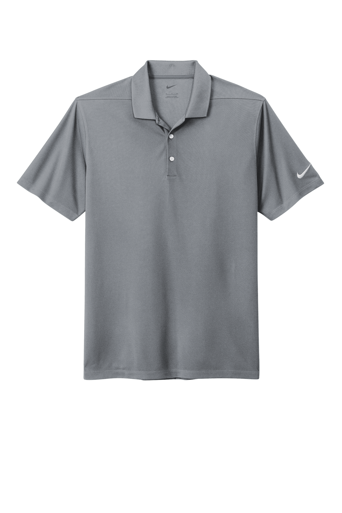 Nike men's Dri-FIT polo shirt with a cool grey printed design, showcasing a comfortable, athletic fit and stylish look.