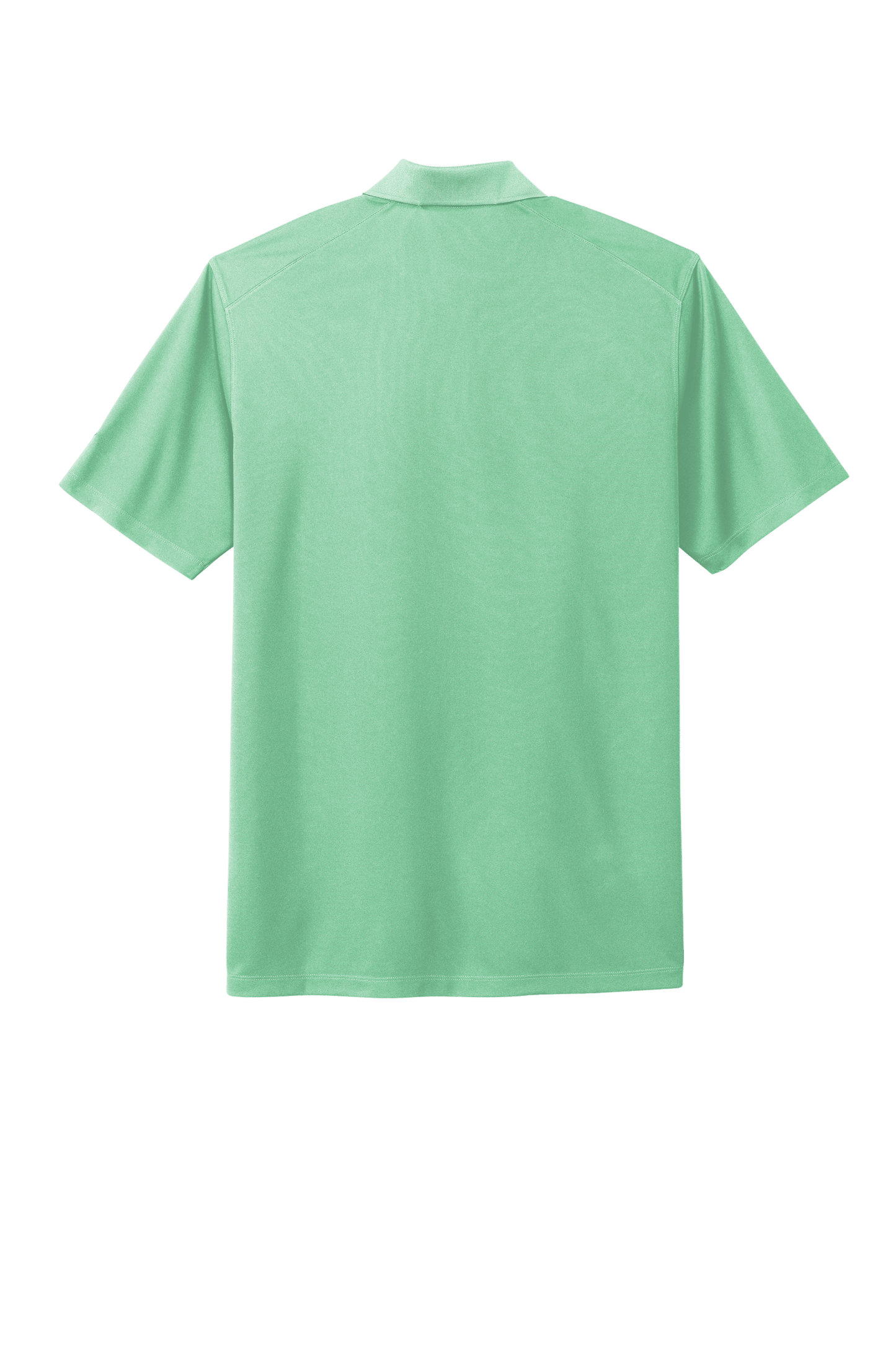 Nike men's Dri-FIT polo shirt with mint print, shown from the back, highlighting breathable athletic men's polo from Nike.
