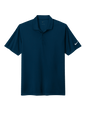 Nike men's Dri-FIT polo shirt with navy print, showing front view of the breathable, athletic men's polo shirt design.
