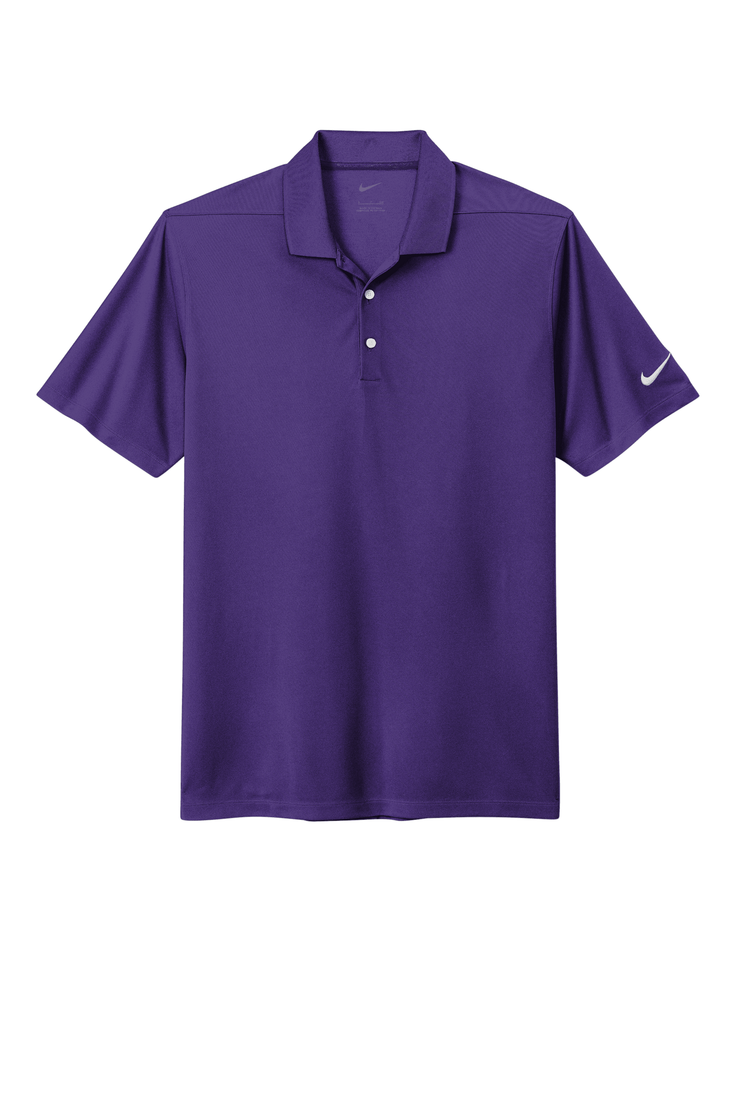 Nike men's Dri-FIT polo shirt with purple print, showcasing the stylish design and breathable fabric for active wear.