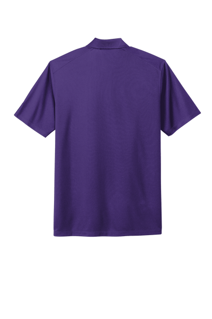 Nike men's Dri-FIT polo shirt with purple print, shown from the back, made for comfort and style in athletic or casual wear.