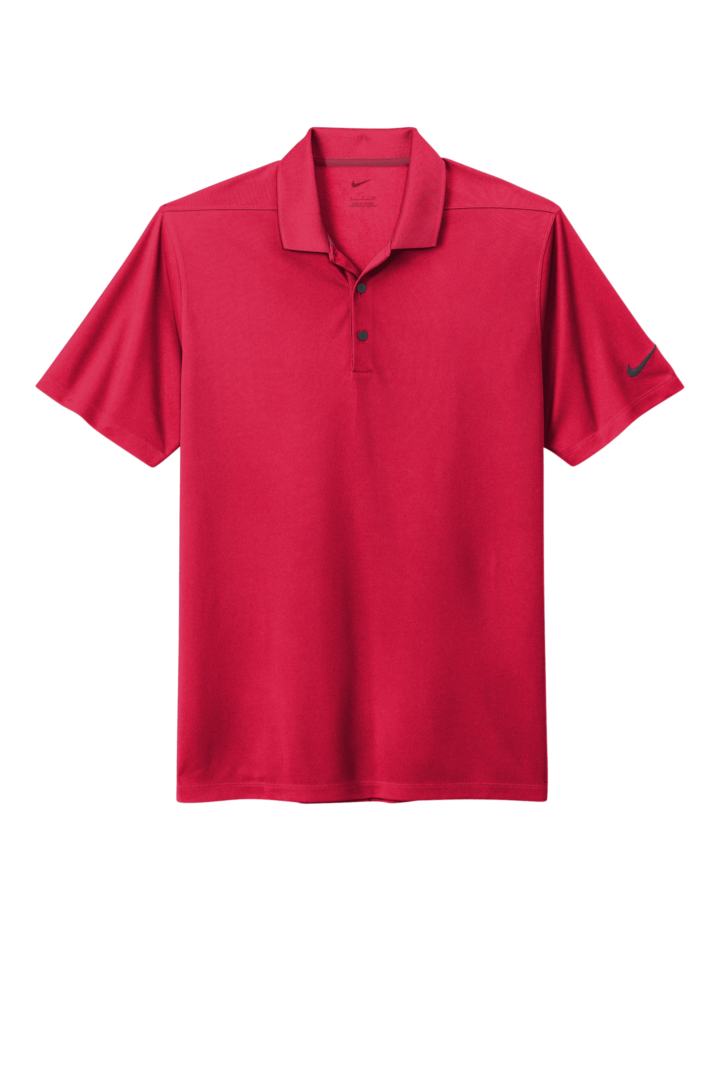 Nike men's Dri-FIT polo shirt in Tidal Red with printed design, showcasing a comfortable athletic fit and breathable fabric.