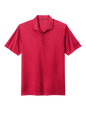 Nike men's Dri-FIT polo shirt in Tidal Red with printed design, showcasing a comfortable athletic fit and breathable fabric.