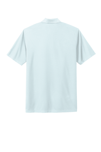 Nike men's Dri-FIT polo shirt in blue with print design, shown from the back, made for athletic comfort and style.