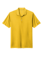 Nike men's Dri-FIT polo shirt with yellow print, showcasing the front view of the lightweight, moisture-wicking athletic polo.