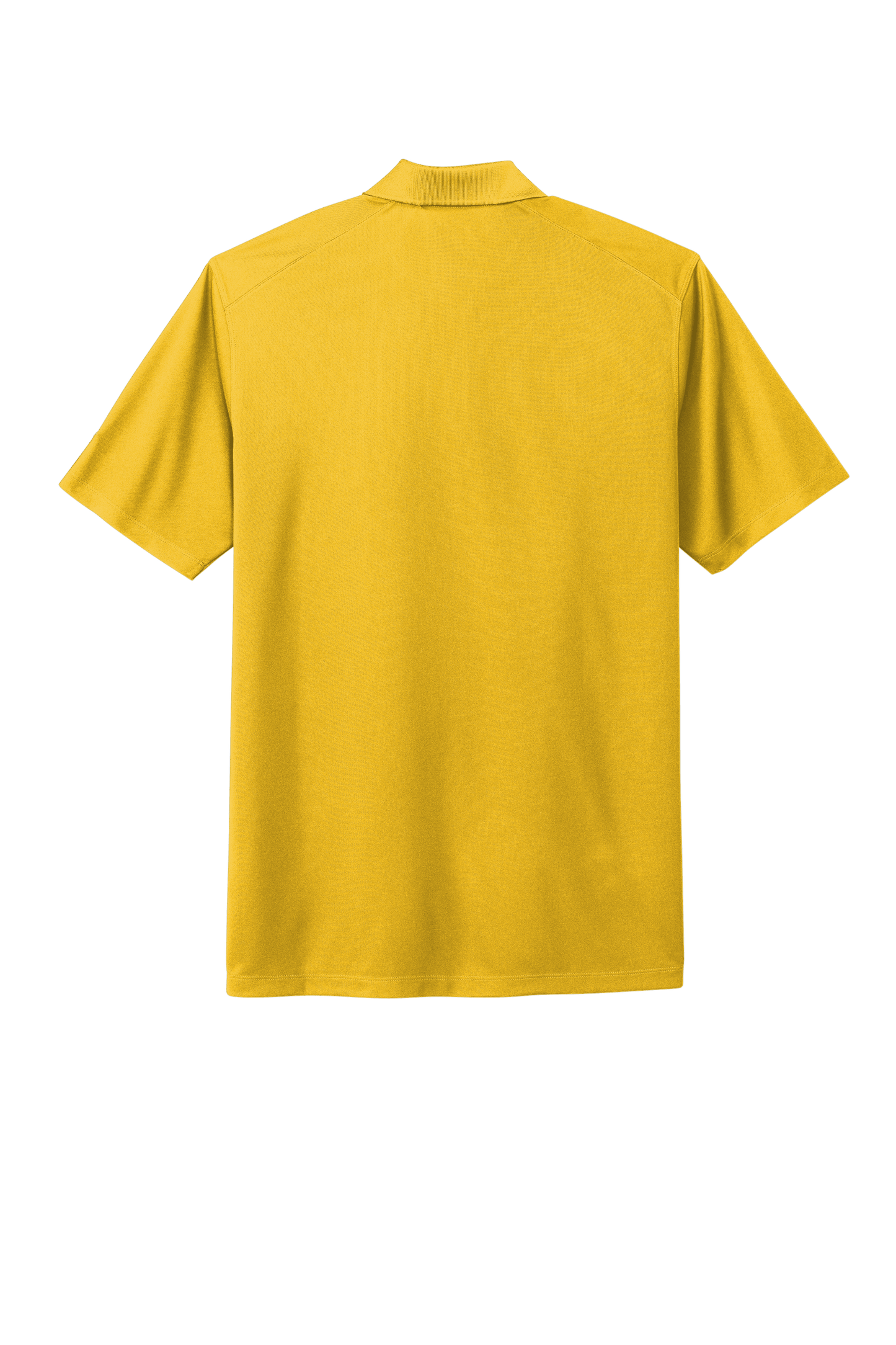 Nike men's Dri-FIT polo shirt with yellow print, shown from the back, featuring a comfortable fit and stylish design.