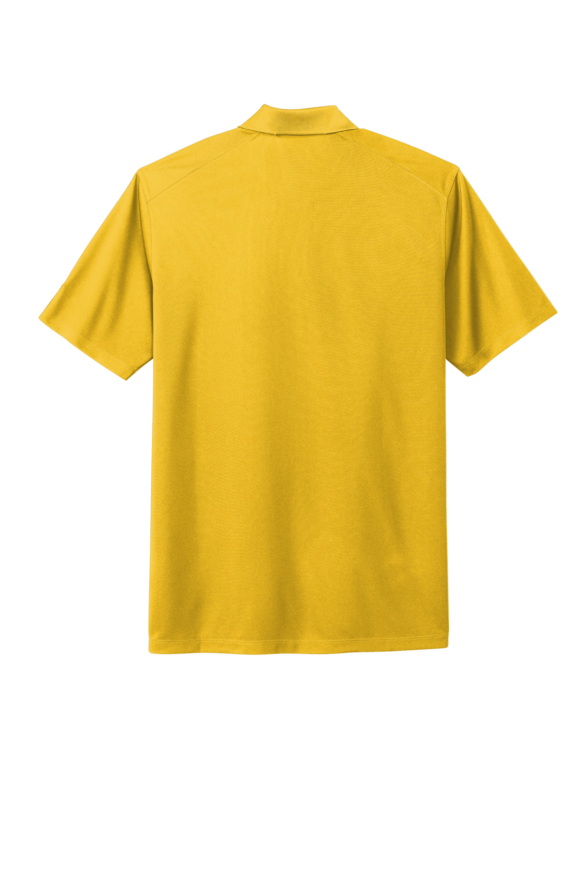 Nike men's Dri-FIT polo shirt with yellow print, shown from the back, featuring a comfortable fit and stylish design.