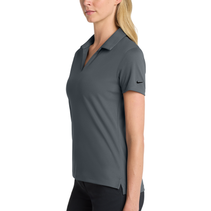 Nike Women's Dri-FIT Polo Shirt Print  View Charcoal Grey Side