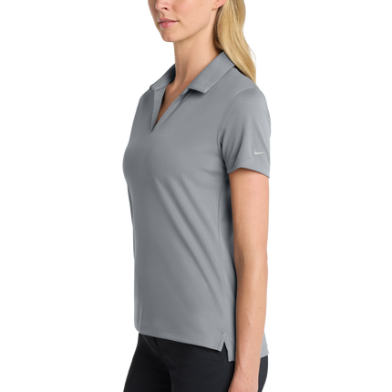 Nike Women's Dri-FIT Polo Shirt Print  View Cool Grey Side