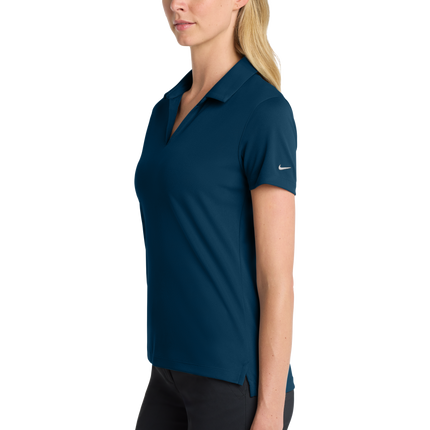 Nike Women's Dri-FIT Polo Shirt Print  View Navy Side