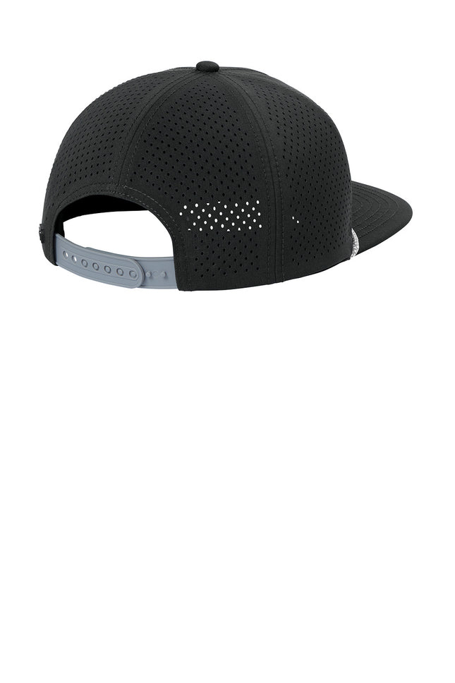 Black OGIO® 5-Panel Rope Performance Cap with flat back design, featuring a structured cap and adjustable rope detail.