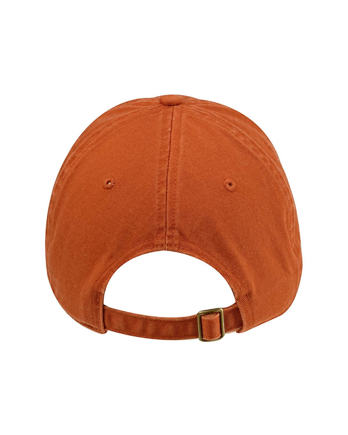 Orange Print View baseball cap with unstructured design, featuring printed details on the back, made by Print-View.