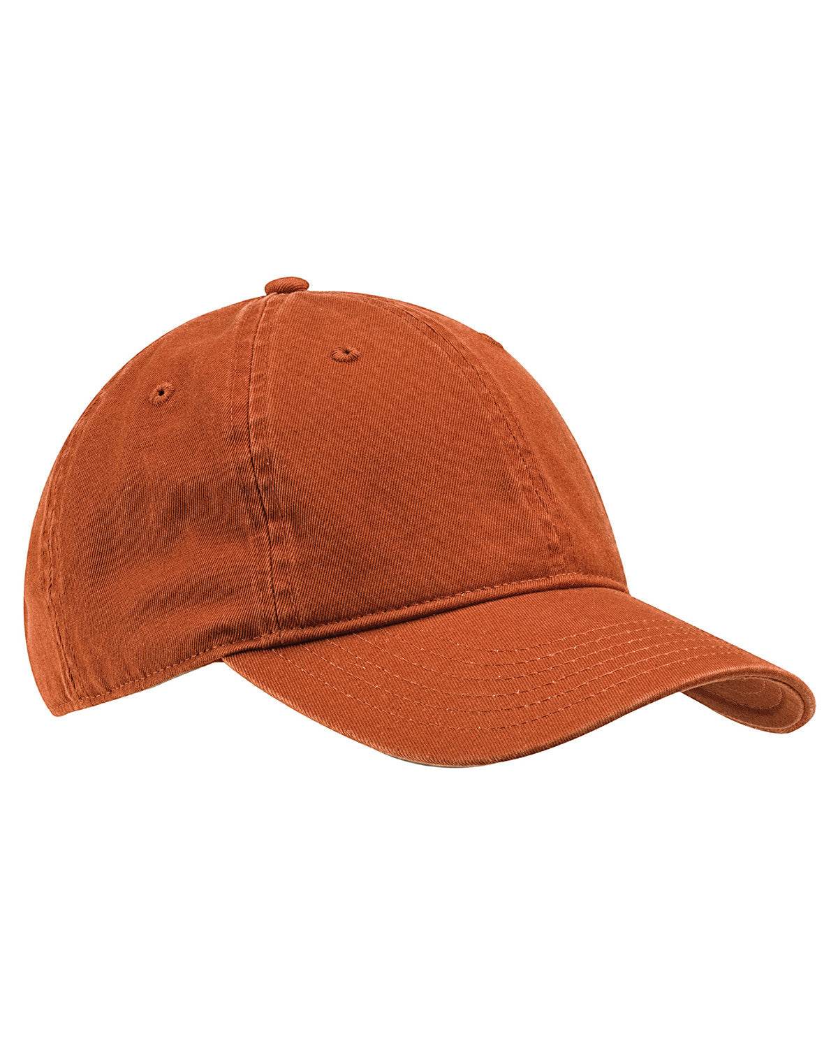 Orange Print View baseball cap with unstructured design and printed view, featuring a casual baseball hat style.