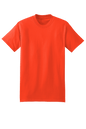 Orange Hanes Beefy-T heavyweight 100% cotton short sleeve T-shirt, customizable at print view, casual and comfortable wardrobe essential.