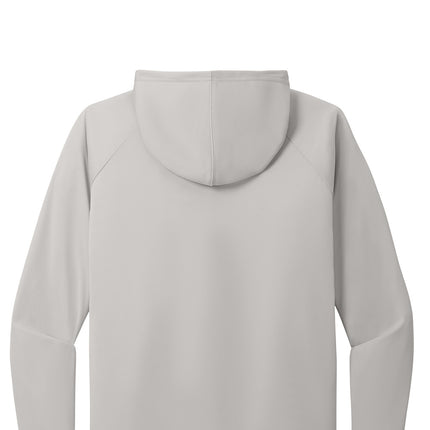 Port & Co Performance Pullover Hooded Tee back view - silver - lightweight pullover hood, ideal for outdoor team use with UPF protection.