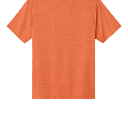 Port & Co Heather Performance Tee back view in deepOrange– Print-View personalized team or event tee.