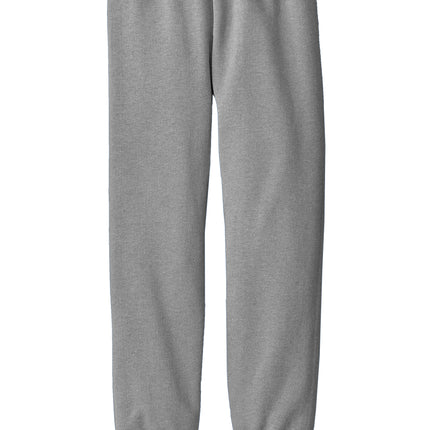  Port & Co Youth Core Fleece Sweatpant front view - grey- cozy youth sweatpant ideal for personalization