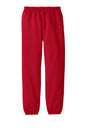 Red Port & Co™ Youth Core Fleece Sweatpants from Print-View, shown flat back view with elastic waistband and soft fleece material.