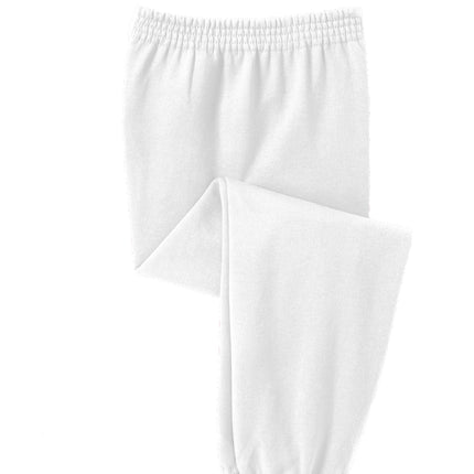 Port & Co Youth Core Fleece Sweatpant front view - white- youth fleece sweatpant customizable