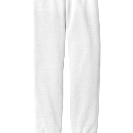 Port & Co Youth Core Fleece Sweatpant front view - white - youth fleece sweatpant customizablete