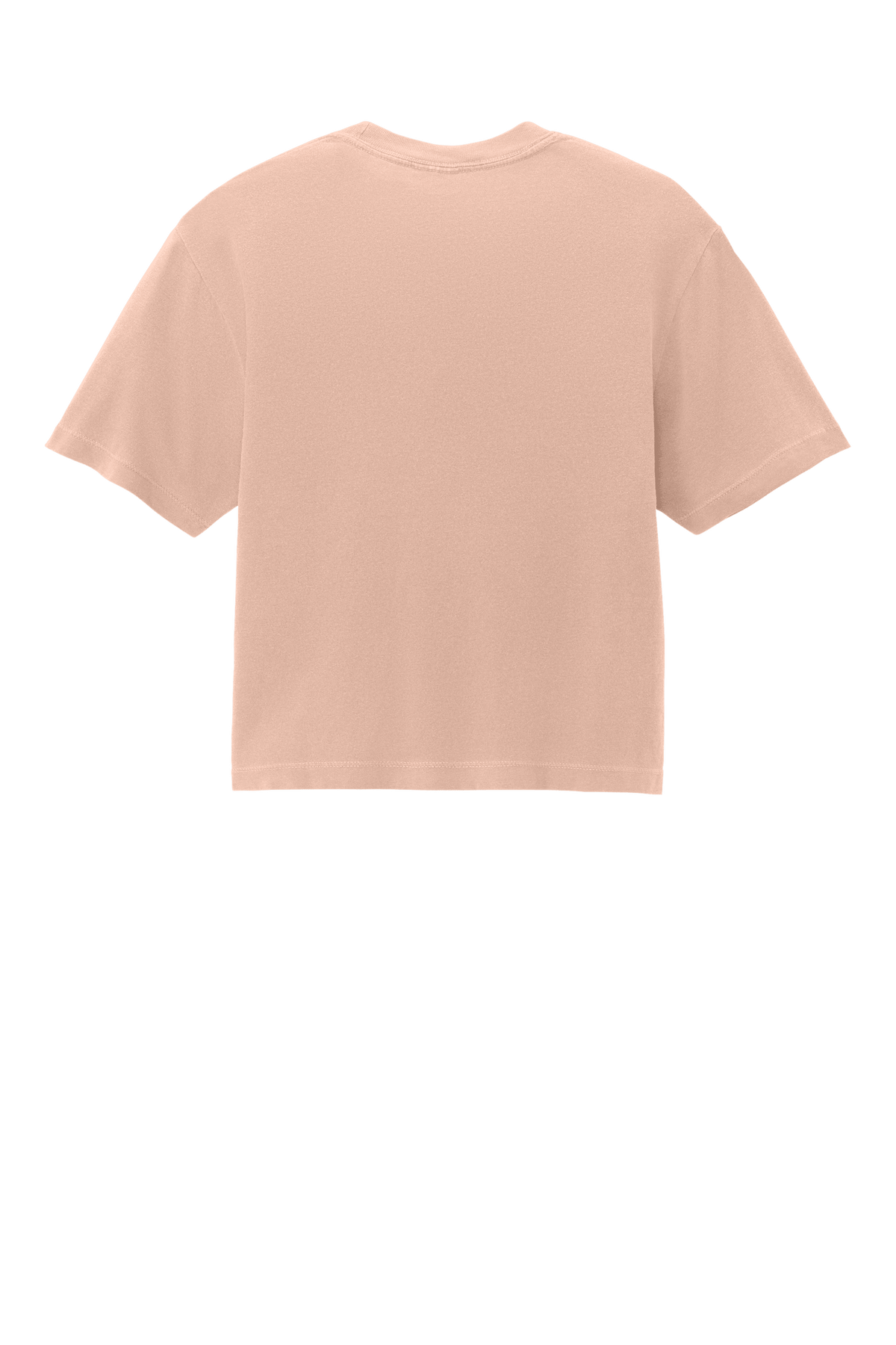 Comfort Colors women's peach heavy-weight boxy crop top with garment-dyed finish and custom print back, relaxed fit.