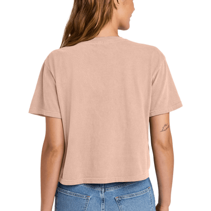 Peachy Comfort Colors Boxy Tee for Women – heavyweight, garment-dyed with custom print model back