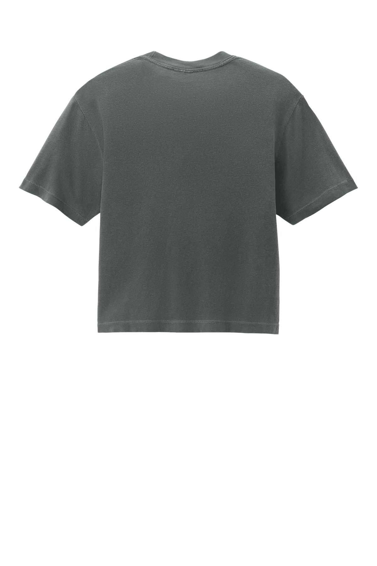 Comfort Colors women's heavyweight boxy crop top in pepper, garment-dyed with a relaxed fit and custom print on the back.