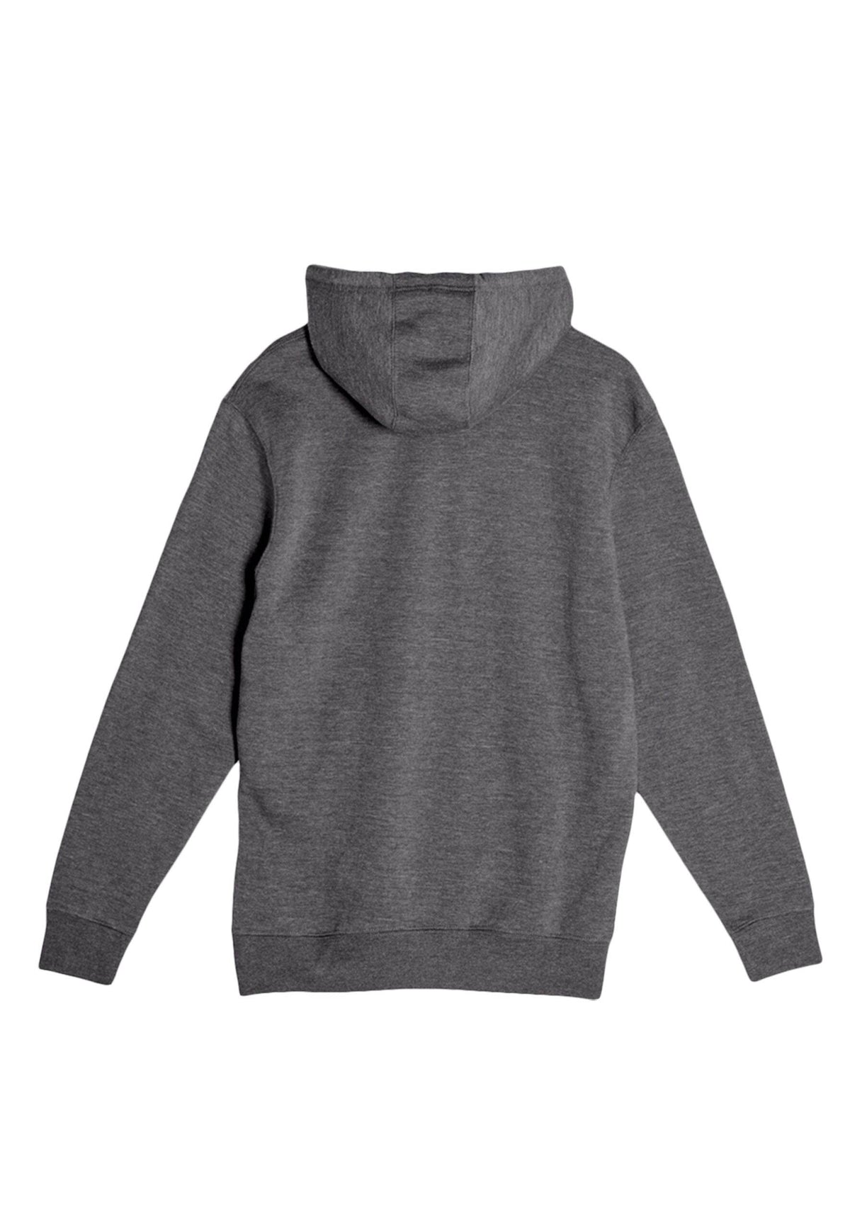 Charcoal grey Lane 7 unisex hoodie with a plain design, shown from the print view angle, perfect for customization.