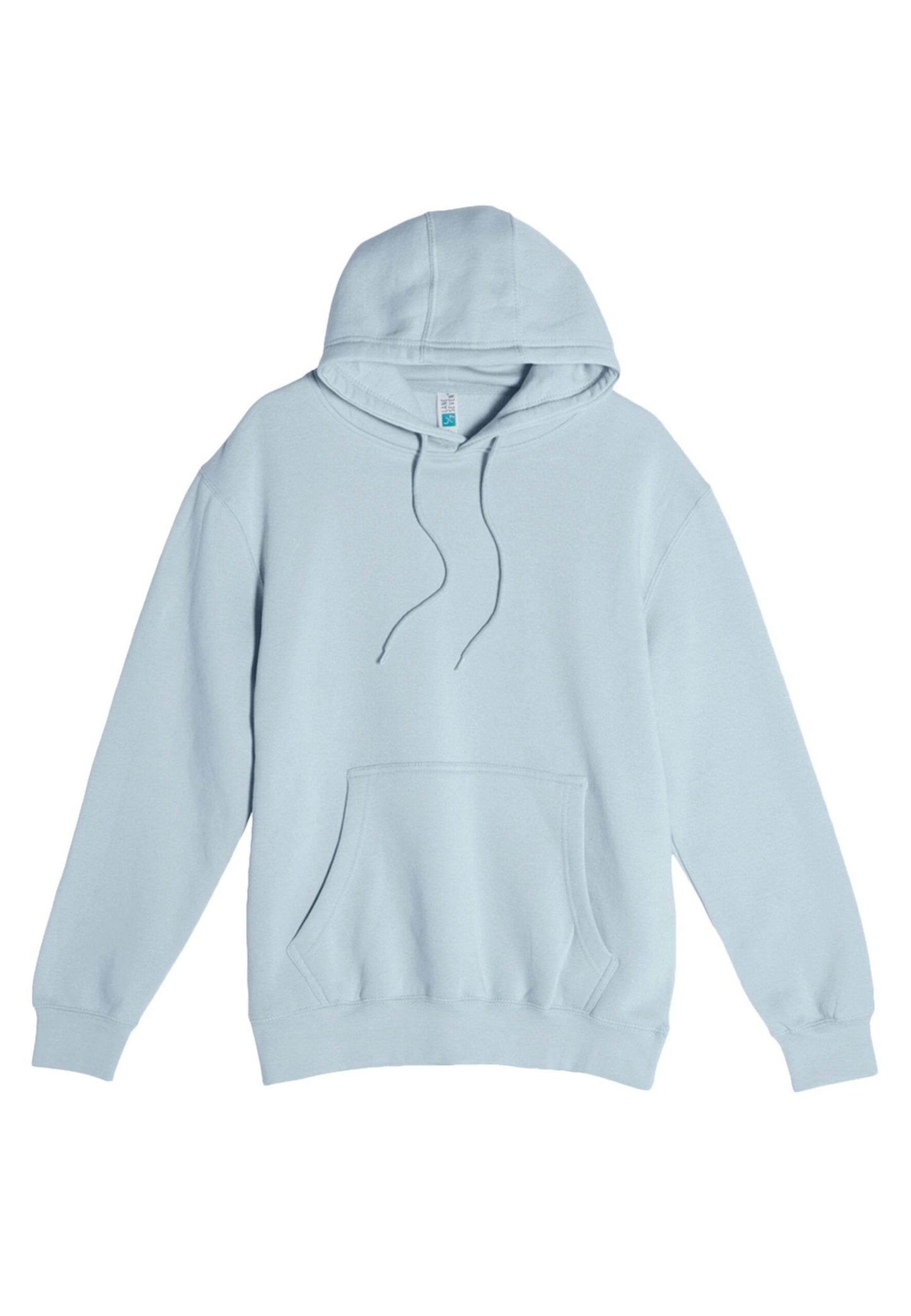 Light blue unisex premium hoodie by Lane 7 with a plain design, shown from the front view.