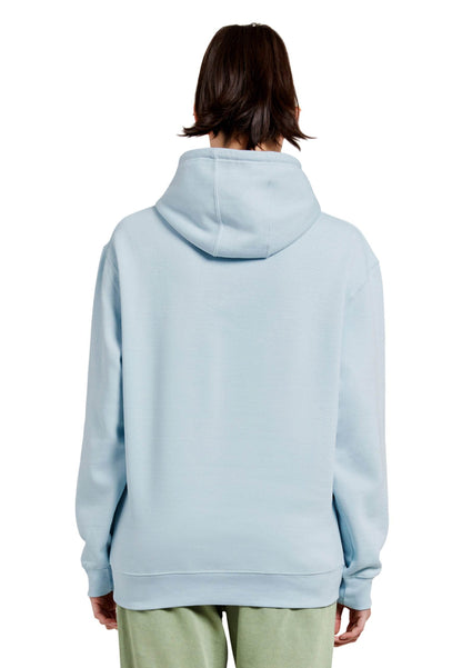 Light blue Lane 7 unisex plain premium hoodie with front print view, showcasing its soft fabric and comfortable fit.