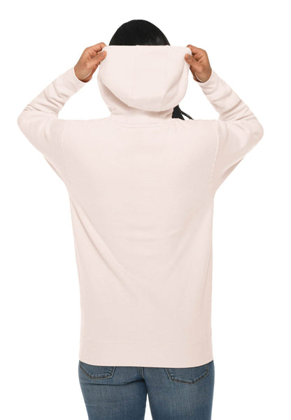 Light pink Lane 7 unisex hoodie with a plain design, showcasing the front print view, made from premium comfortable fabric.