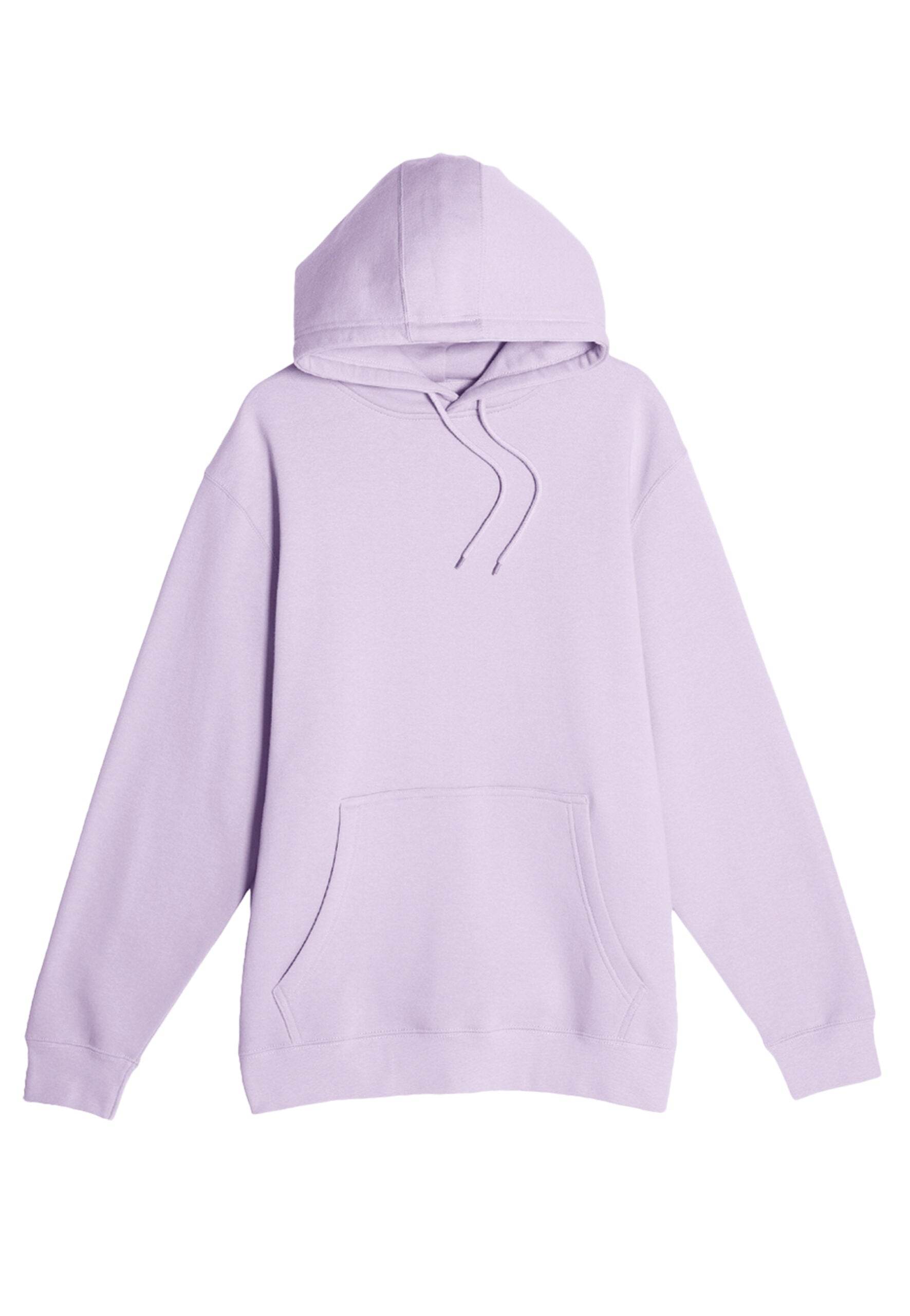 Unisex plain lilac hoodie by Lane 7 featuring a front print view, perfect for customization and casual wear.