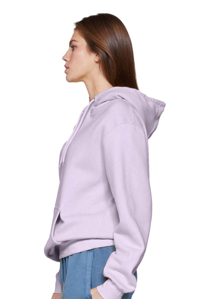 Unisex plain Lilac hoodie by Lane 7, showcasing a simple pullover design with a relaxed fit and soft fabric.