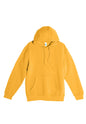 Unisex mustard yellow Lane 7 plain hoodie with a front print view, showcasing a comfortable pullover style.