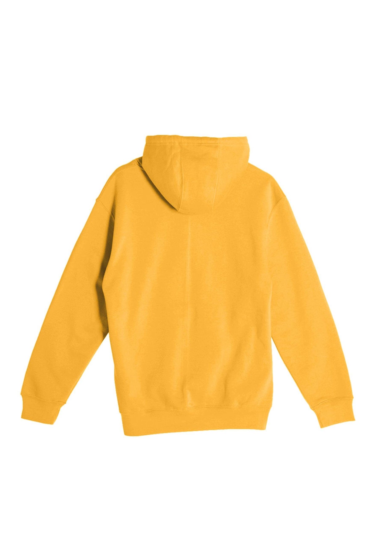 Unisex mustard-colored Lane 7 plain premium hoodie with print view, showcasing its comfortable fit and simple design.