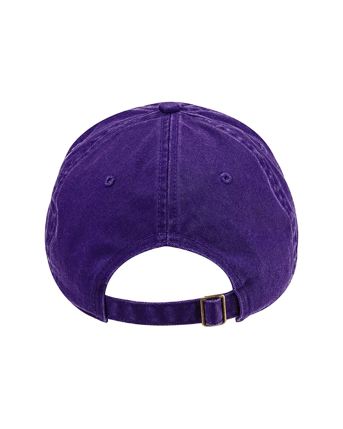 Purple Print View unstructured baseball cap with adjustable back strap, featuring a stylish print design on the front.