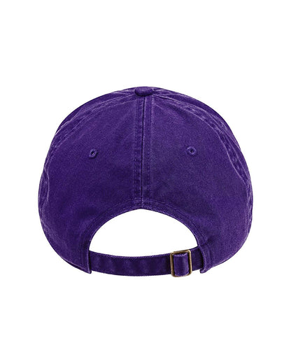 Purple Print View unstructured baseball cap with adjustable back strap, featuring a stylish print design on the front.