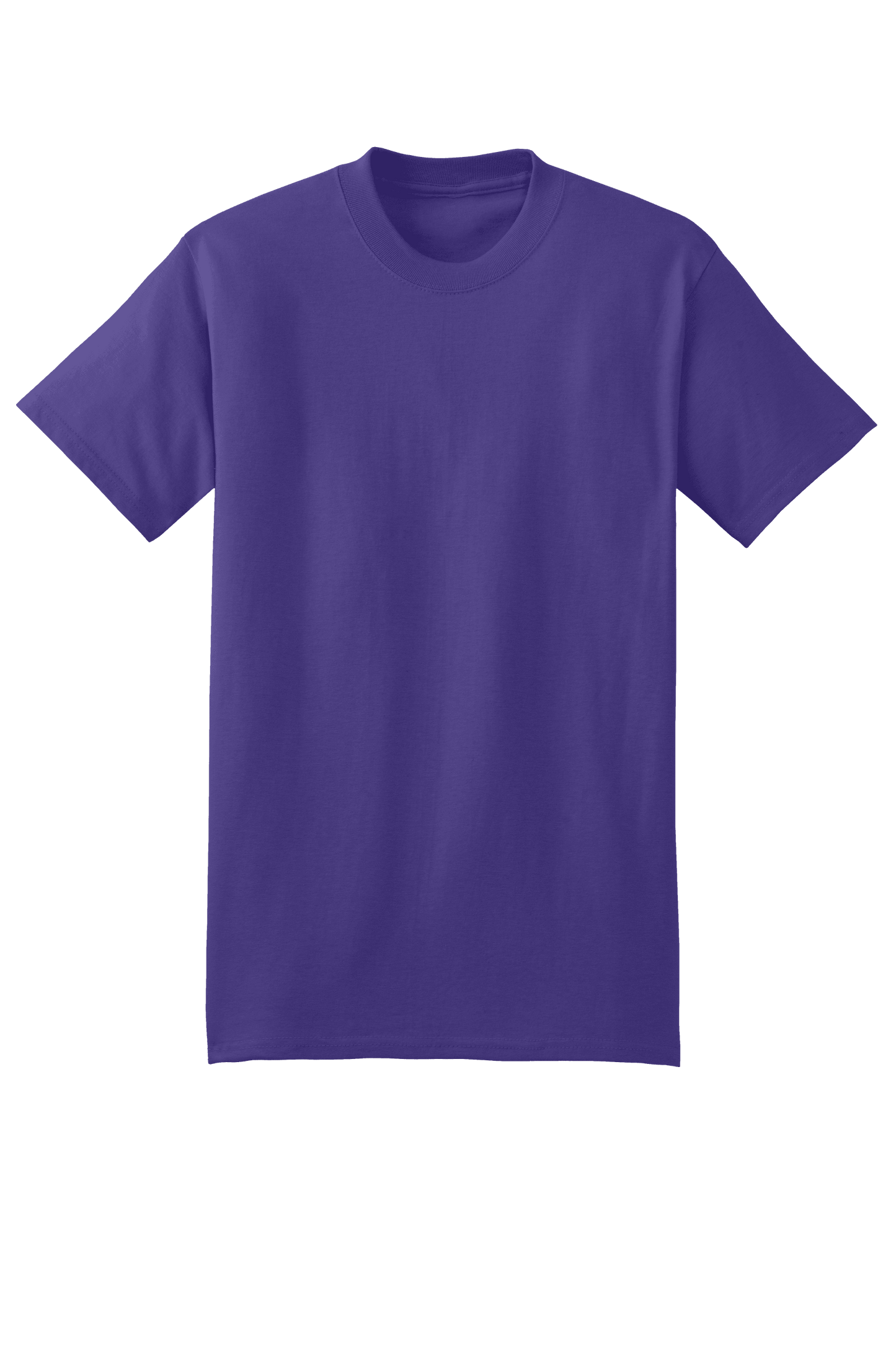 Purple Hanes Beefy-T heavyweight 100% cotton short sleeve T-shirt, customizable at print view.