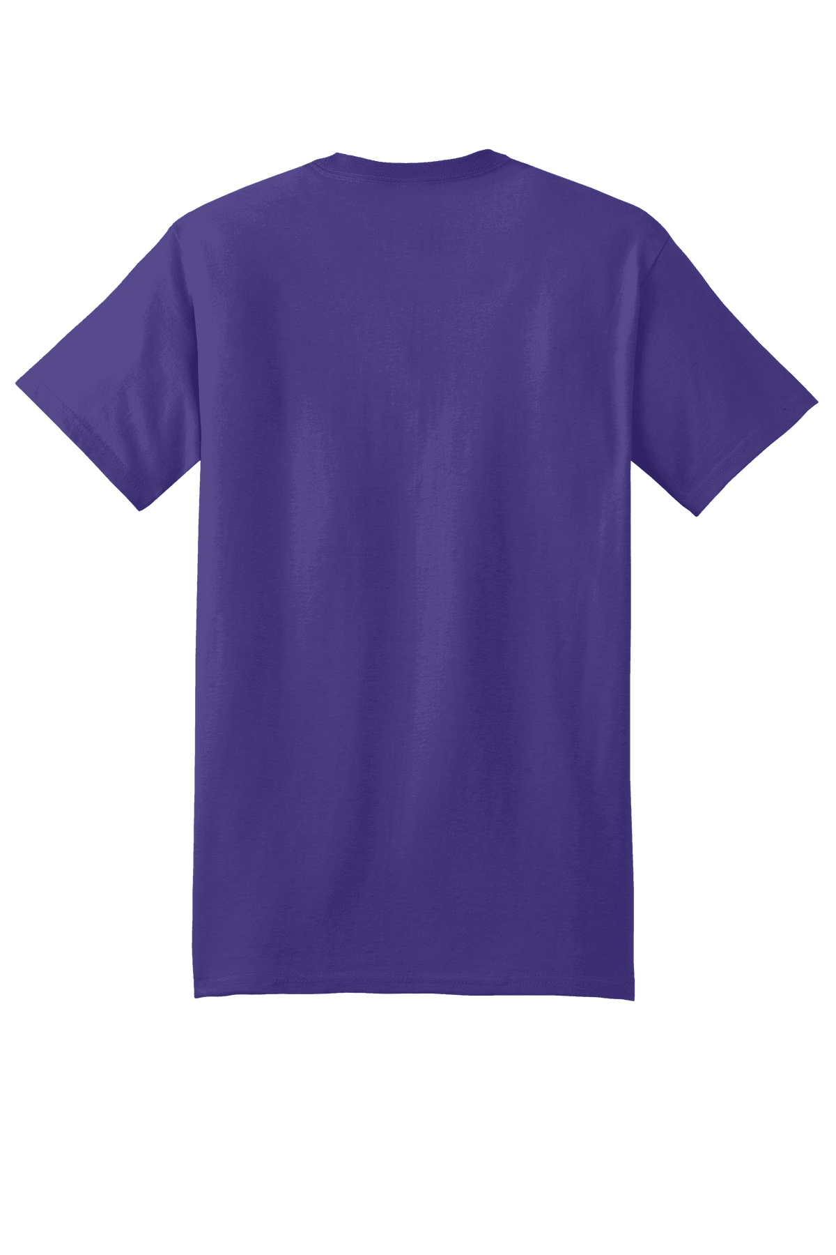 Purple Hanes Beefy-T heavyweight 100% cotton short sleeve T-shirt with customizable print on the back.