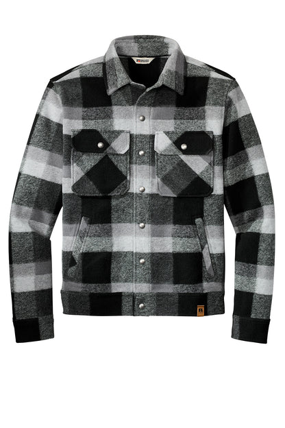 Russell Outdoors™ Basin Jacket in deep black plaid, flat front coat from Print-View, featuring a stylish and warm outer layer.