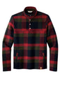 Red plaid Russell Outdoors™ Basin Snap Pullover sweatshirt with snap buttons and classic design, shown flat front view.