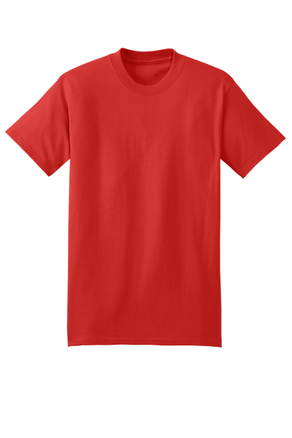 Red Hanes Beefy-T heavyweight 100% cotton short sleeve T-shirt, customizable at print view, casual and durable men's T-shirt