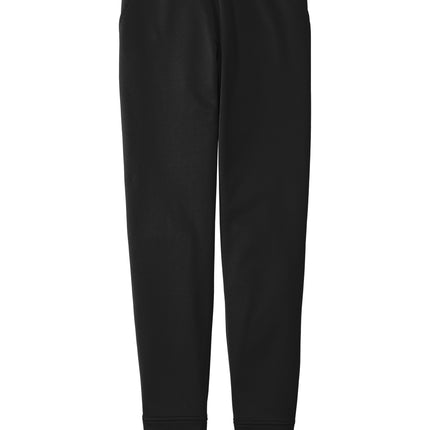 Black Sport-Tek Sport-Wick fleece joggers with a flat front, featuring a comfortable fit and sporty style.