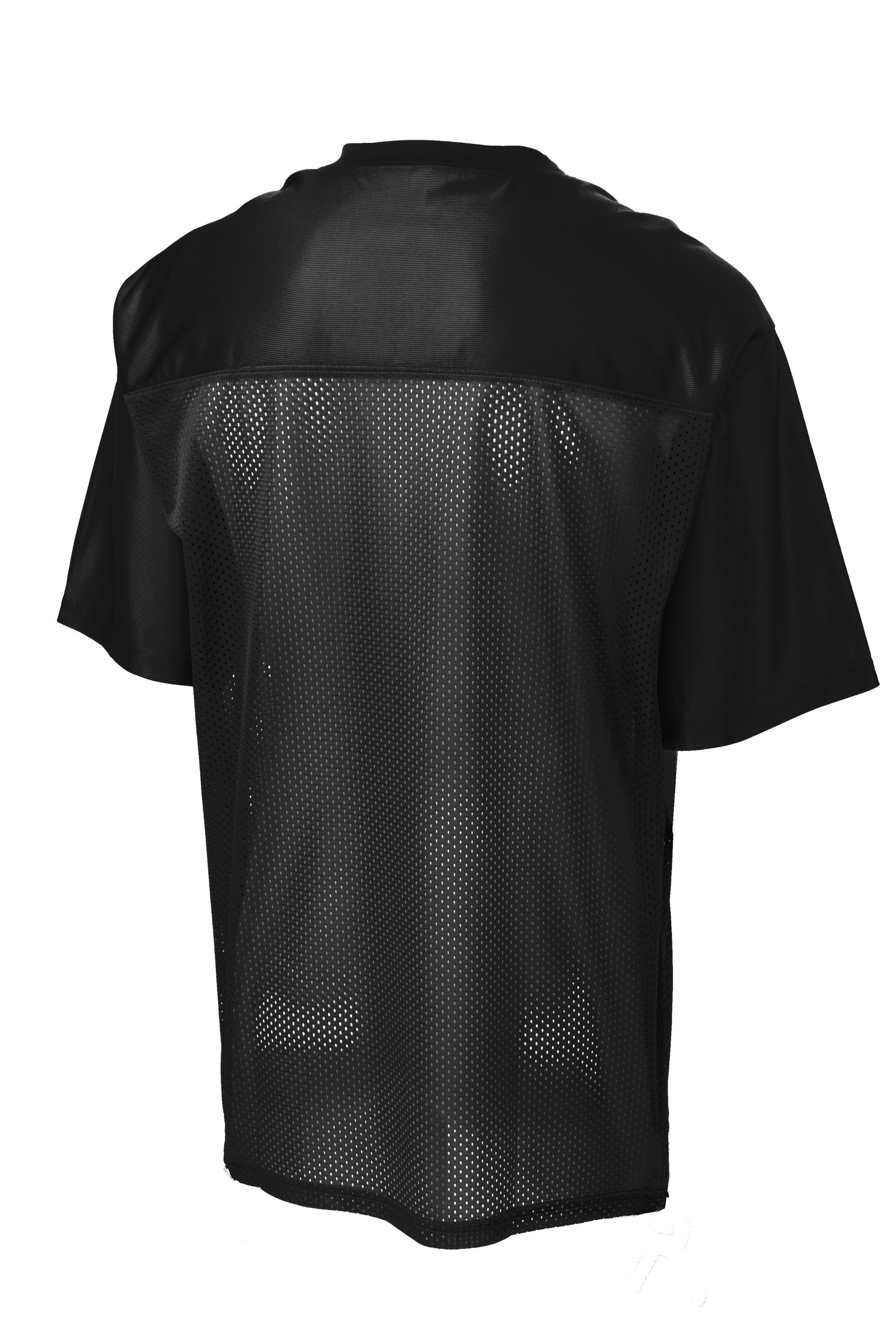 Black Sport-Tek PosiCharge Replica Jersey by Print-View shown from the back with team logo and athletic fit.