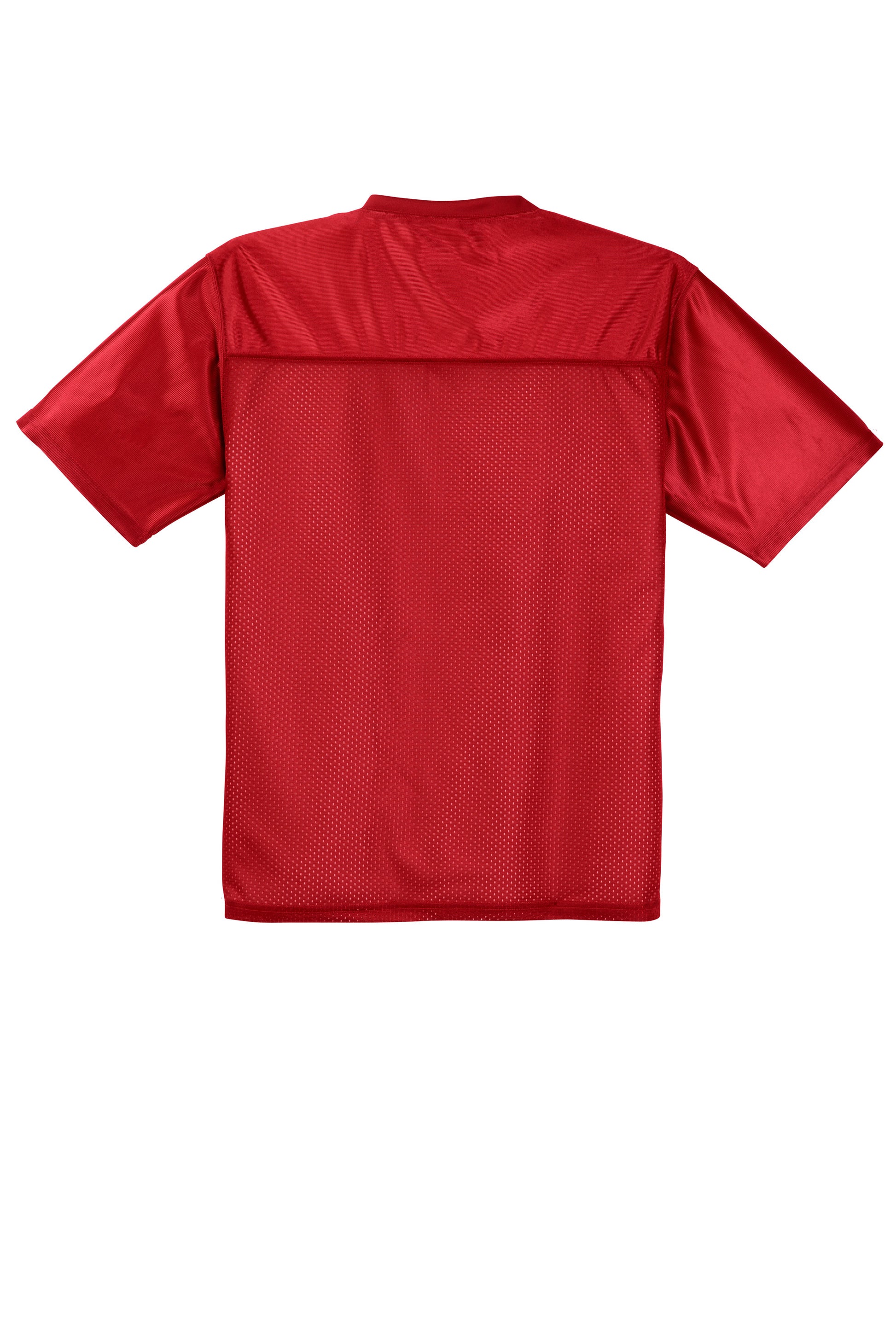 Red Sport-Tek PosiCharge Replica Jersey by Print-View, showing the back and vibrant true red color.