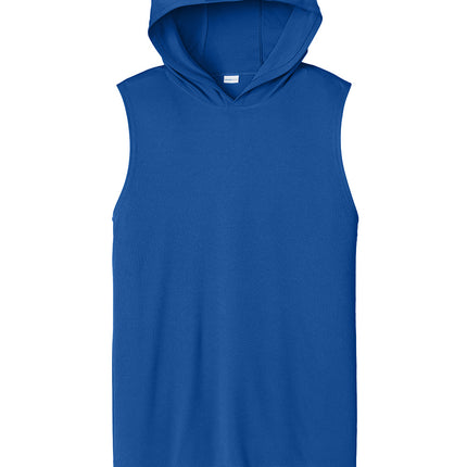 “Custom Sport-Tek Competitor Sleeveless Hoodie – Blue – front view for custom print